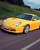 Yellow Porsche wallpaper 128x160