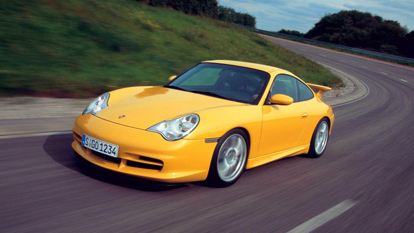 Das Yellow Porsche Wallpaper 1366x768