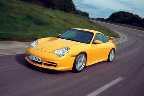 Screenshot №1 pro téma Yellow Porsche 480x320