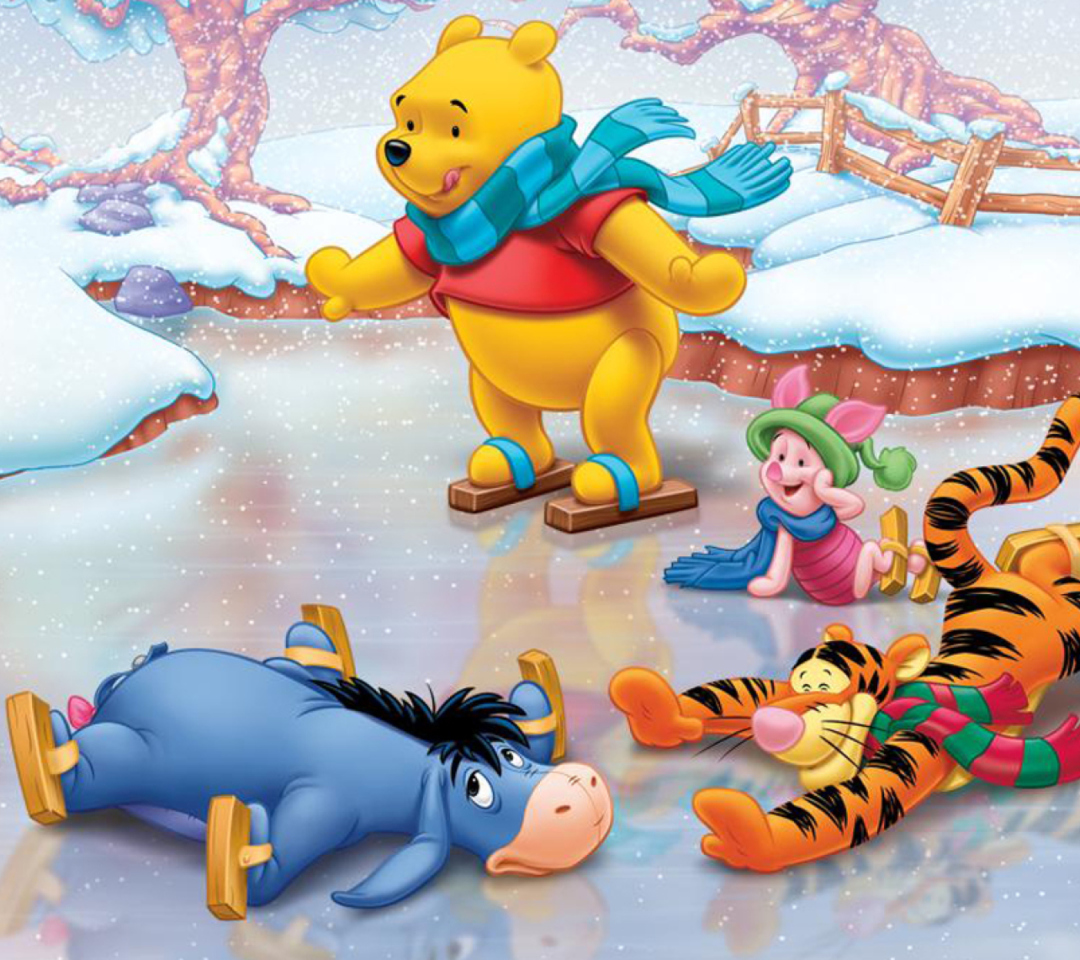 Das Christmas Pooh Wallpaper 1080x960