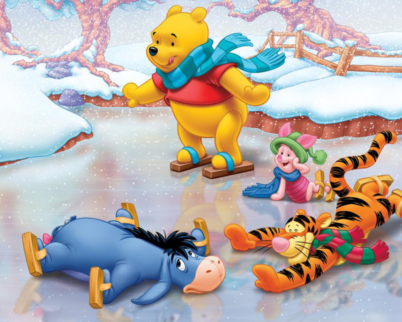 Das Christmas Pooh Wallpaper 1280x1024