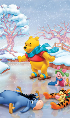 Das Christmas Pooh Wallpaper 240x400