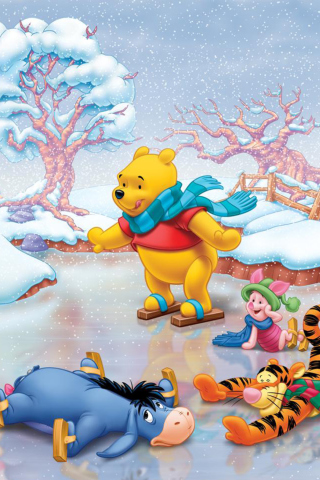 Christmas Pooh wallpaper 320x480