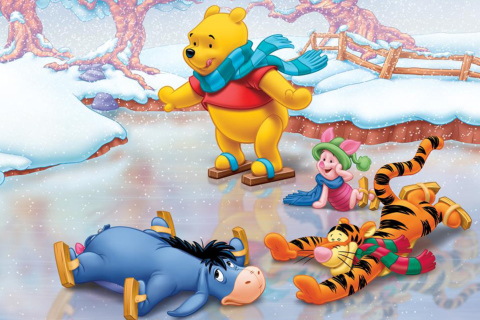 Das Christmas Pooh Wallpaper 480x320