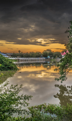 Asian River Landscape screenshot #1 240x400