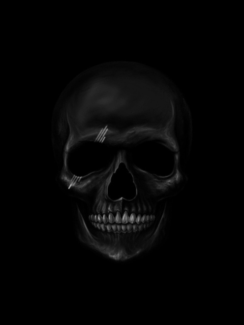 Black Skull wallpaper 480x640