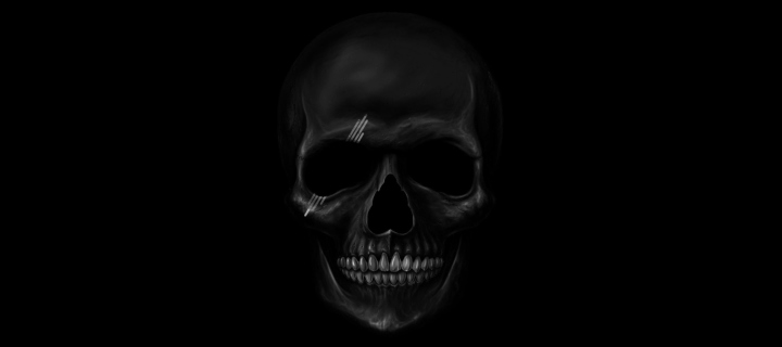 Das Black Skull Wallpaper 720x320