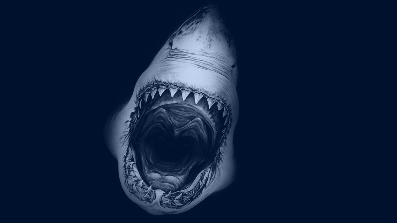 Huge Toothy Shark wallpaper 1366x768