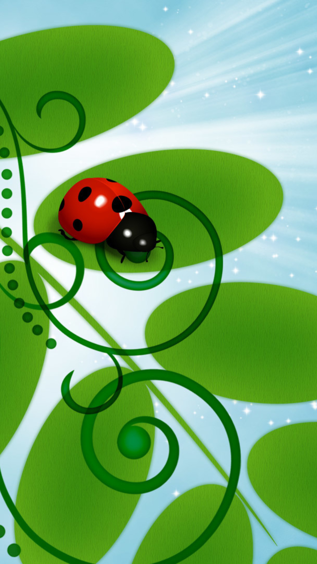 3D Ladybug wallpaper 1080x1920