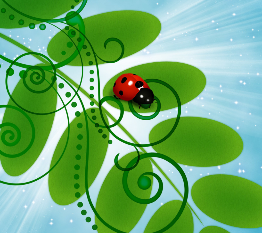 3D Ladybug wallpaper 1080x960
