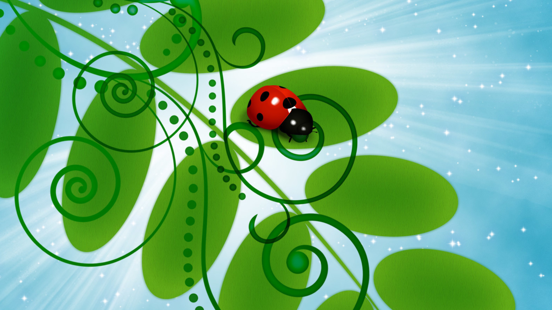 3D Ladybug wallpaper 1920x1080