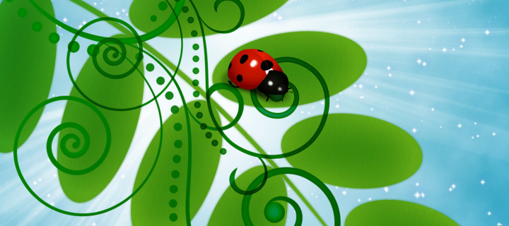 3D Ladybug wallpaper 720x320