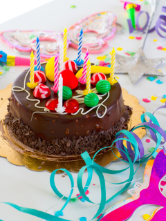 Birthday Cake With Candles wallpaper 240x320