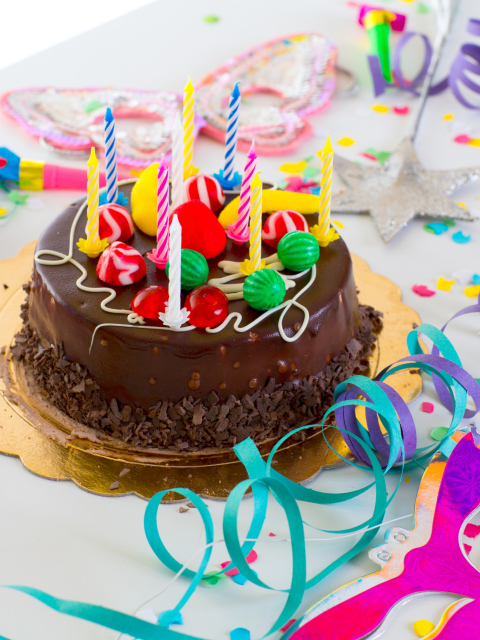 Birthday Cake With Candles wallpaper 480x640