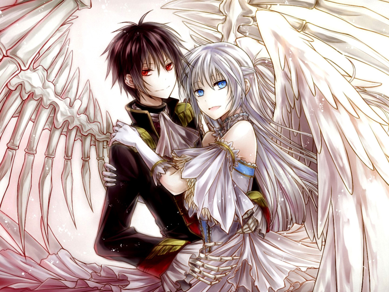 Fondo de pantalla Anime Angel And Demon Love 1280x960