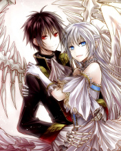 Das Anime Angel And Demon Love Wallpaper 176x220