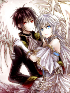 Обои Anime Angel And Demon Love 240x320