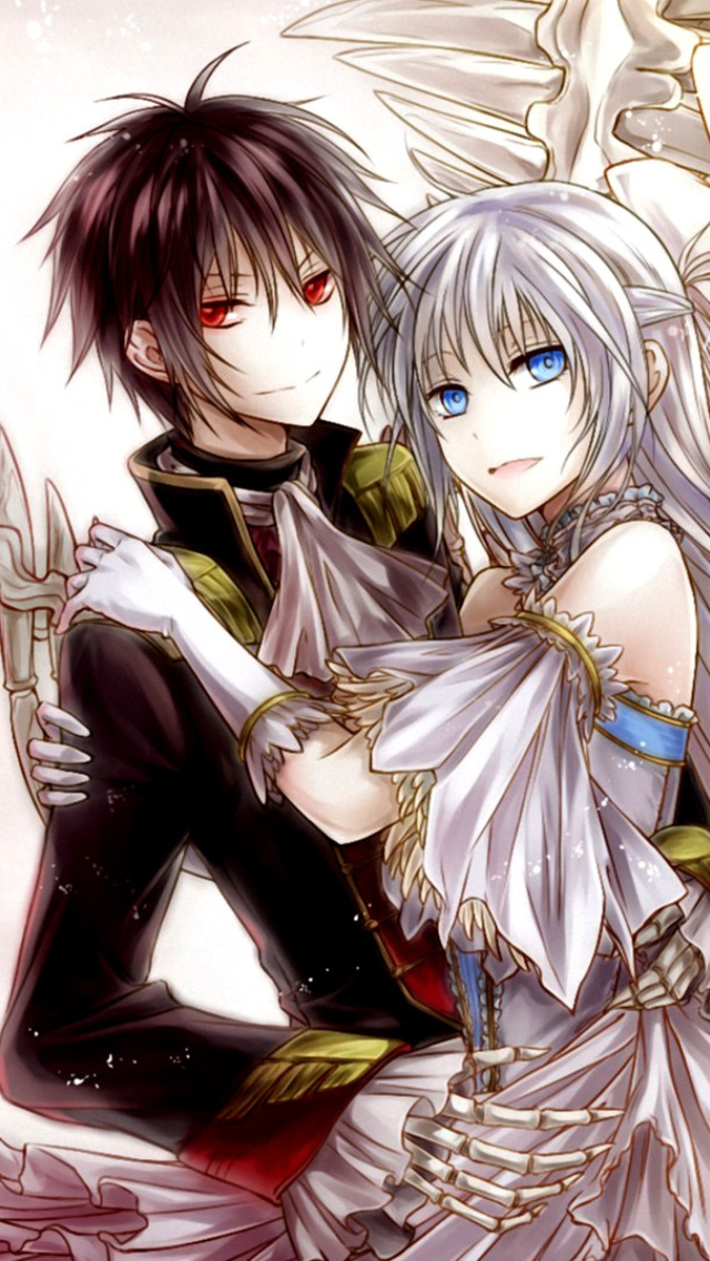 Screenshot №1 pro téma Anime Angel And Demon Love 640x1136