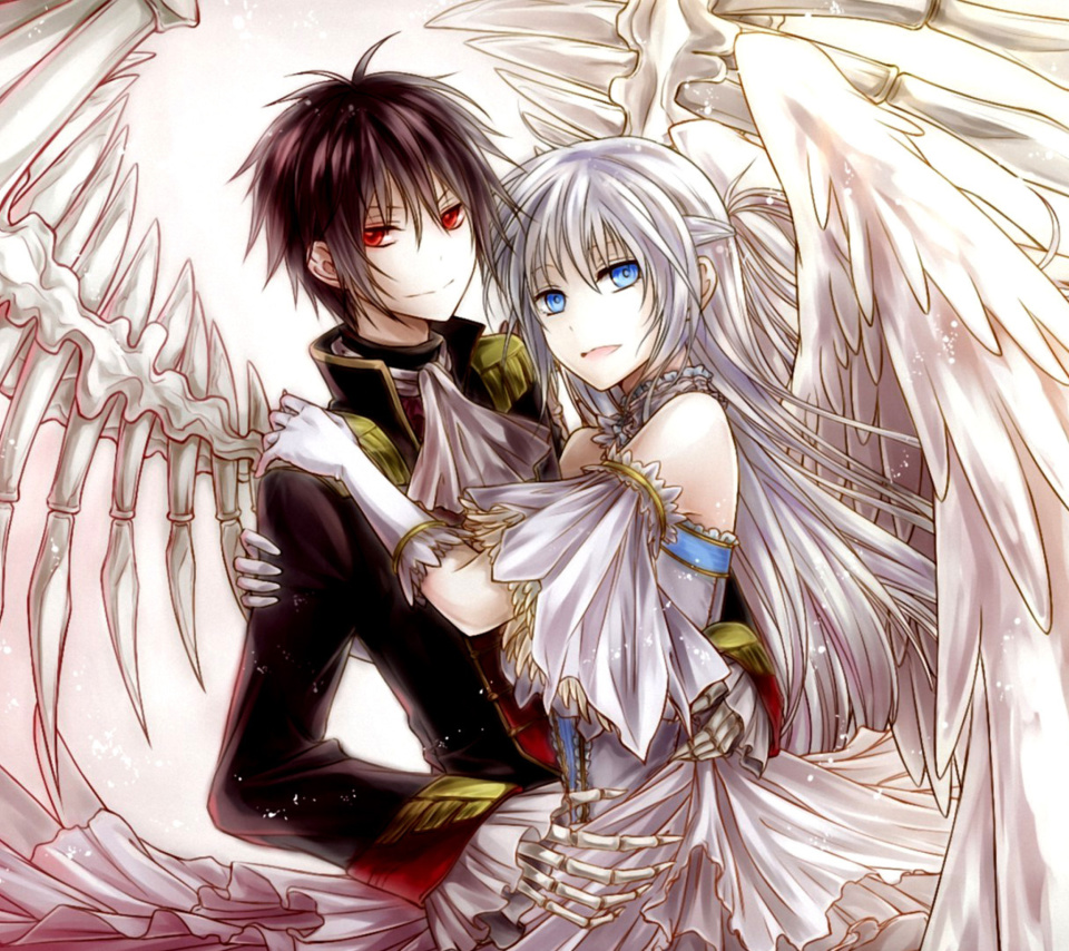Anime Angel And Demon Love wallpaper 960x854