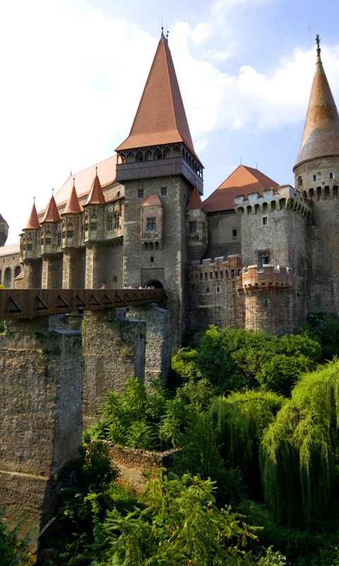 Das Corvin Castle in Romania, Transylvania Wallpaper 480x800