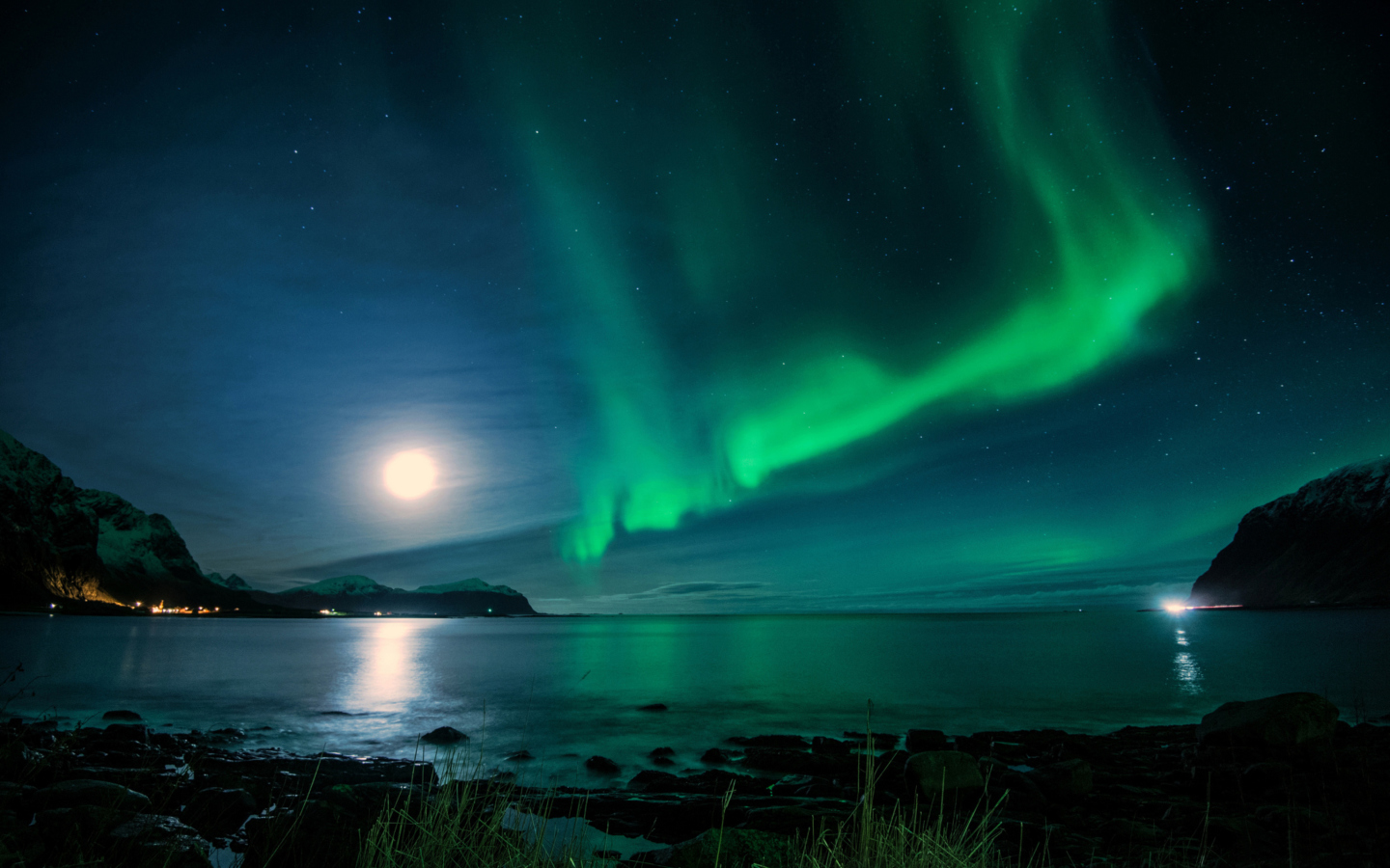 Das Iceland Northern Lights Wallpaper 1440x900
