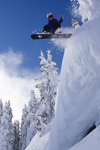 Snowboarding GoPro HD Hero wallpaper 320x480