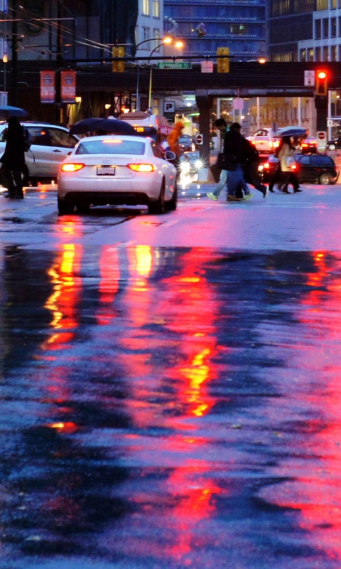 Wet City Streets screenshot #1 480x800