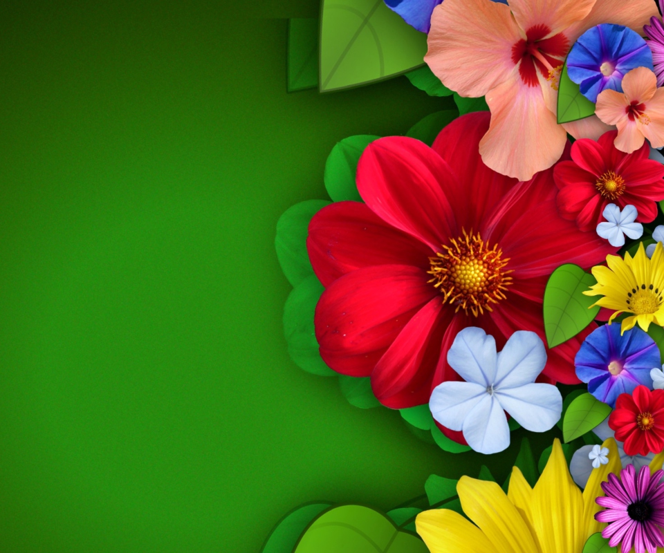 Flowers wallpaper 960x800