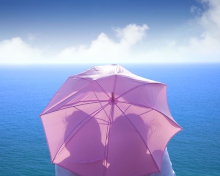 Romance Behind Pink Umbrella wallpaper 220x176