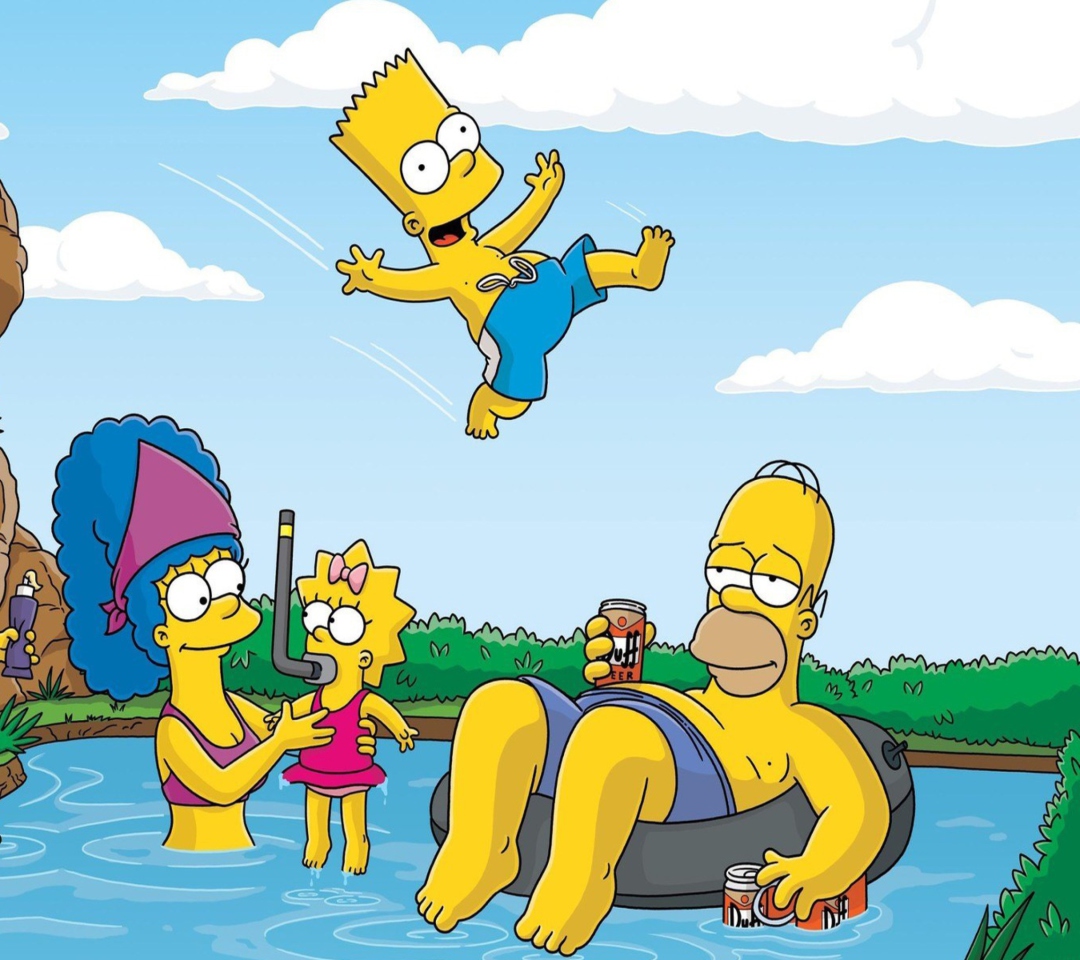 The Simpsons Swim wallpaper 1080x960