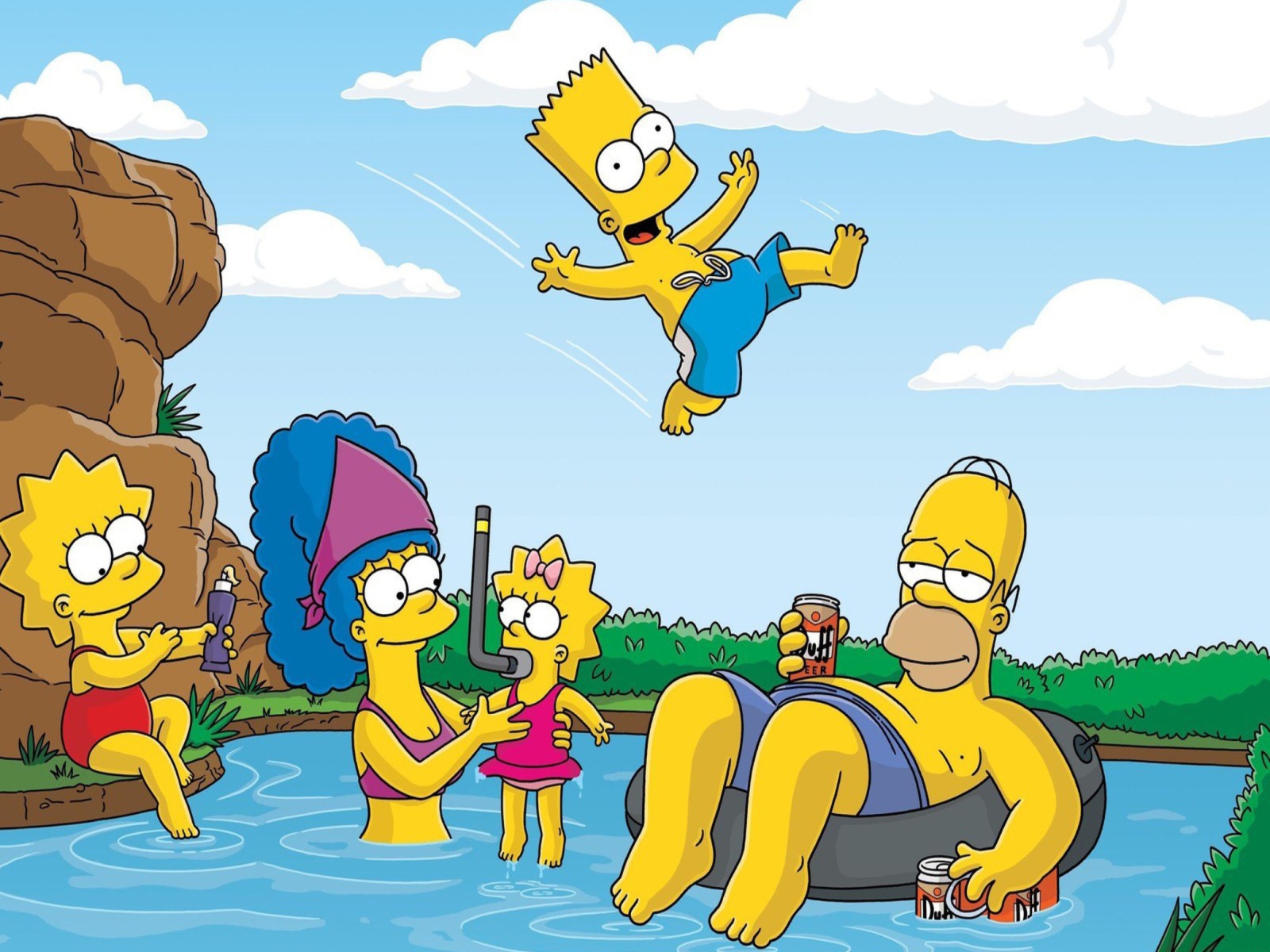 The Simpsons Swim wallpaper 1600x1200