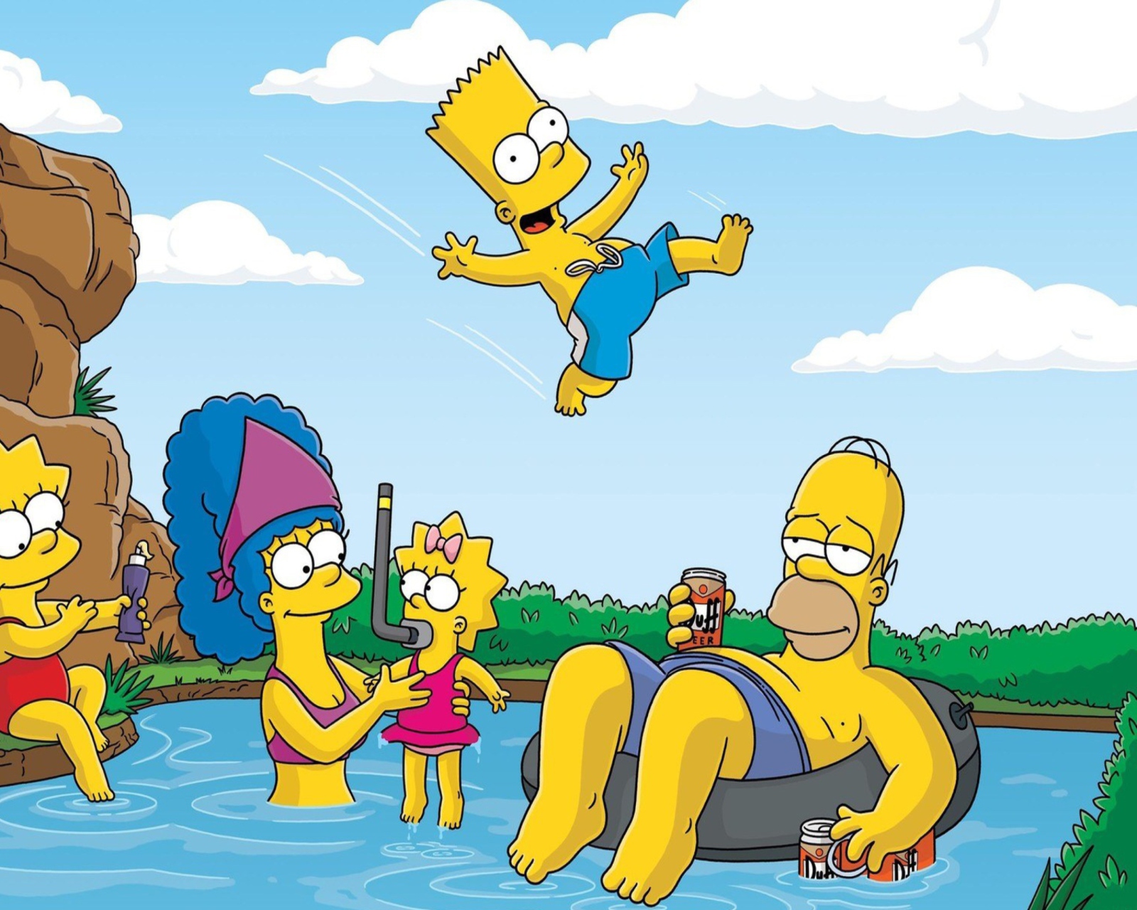 Fondo de pantalla The Simpsons Swim 1600x1280