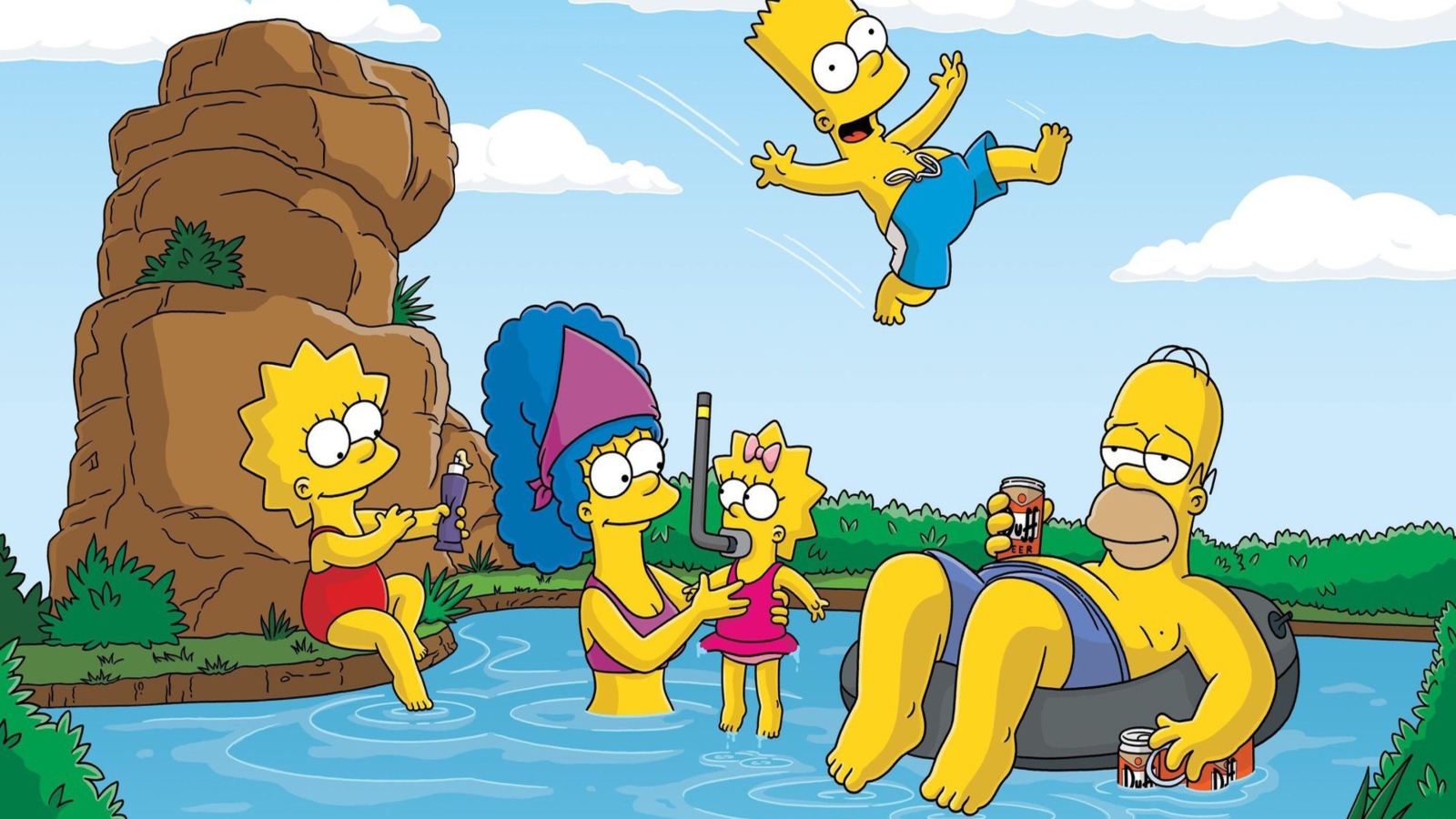 Обои The Simpsons Swim 1600x900