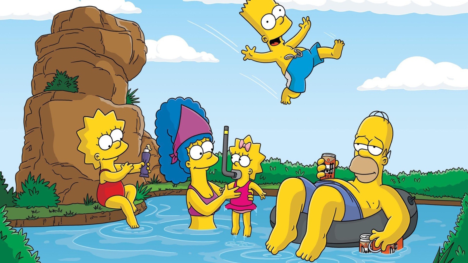 Screenshot №1 pro téma The Simpsons Swim 1600x900