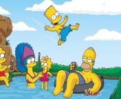 Das The Simpsons Swim Wallpaper 176x144