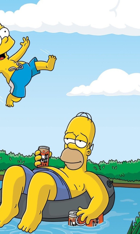 The Simpsons Swim wallpaper 480x800