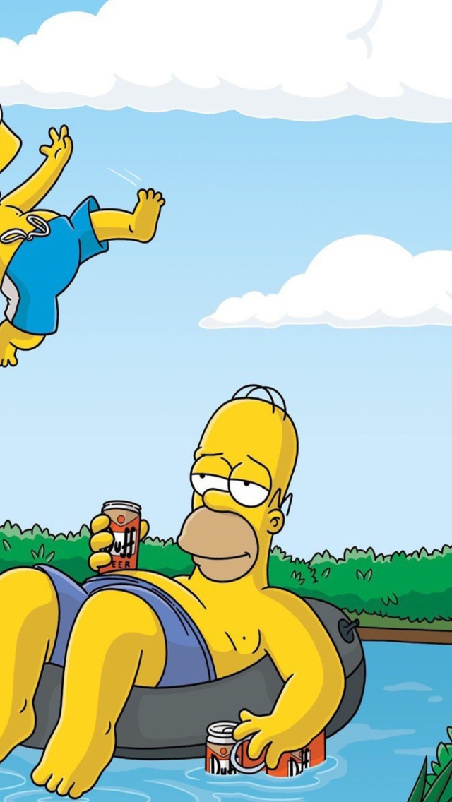 Fondo de pantalla The Simpsons Swim 640x1136