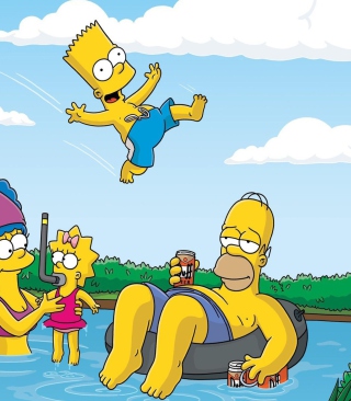 The Simpsons Swim - Obrázkek zdarma pro 132x176