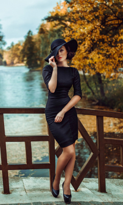 Fit Autumn Lady wallpaper 240x400