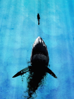 Das Shark And Swimmer Wallpaper 240x320