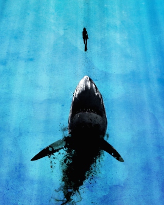 Kostenloses Shark And Swimmer Wallpaper für iPhone 1G