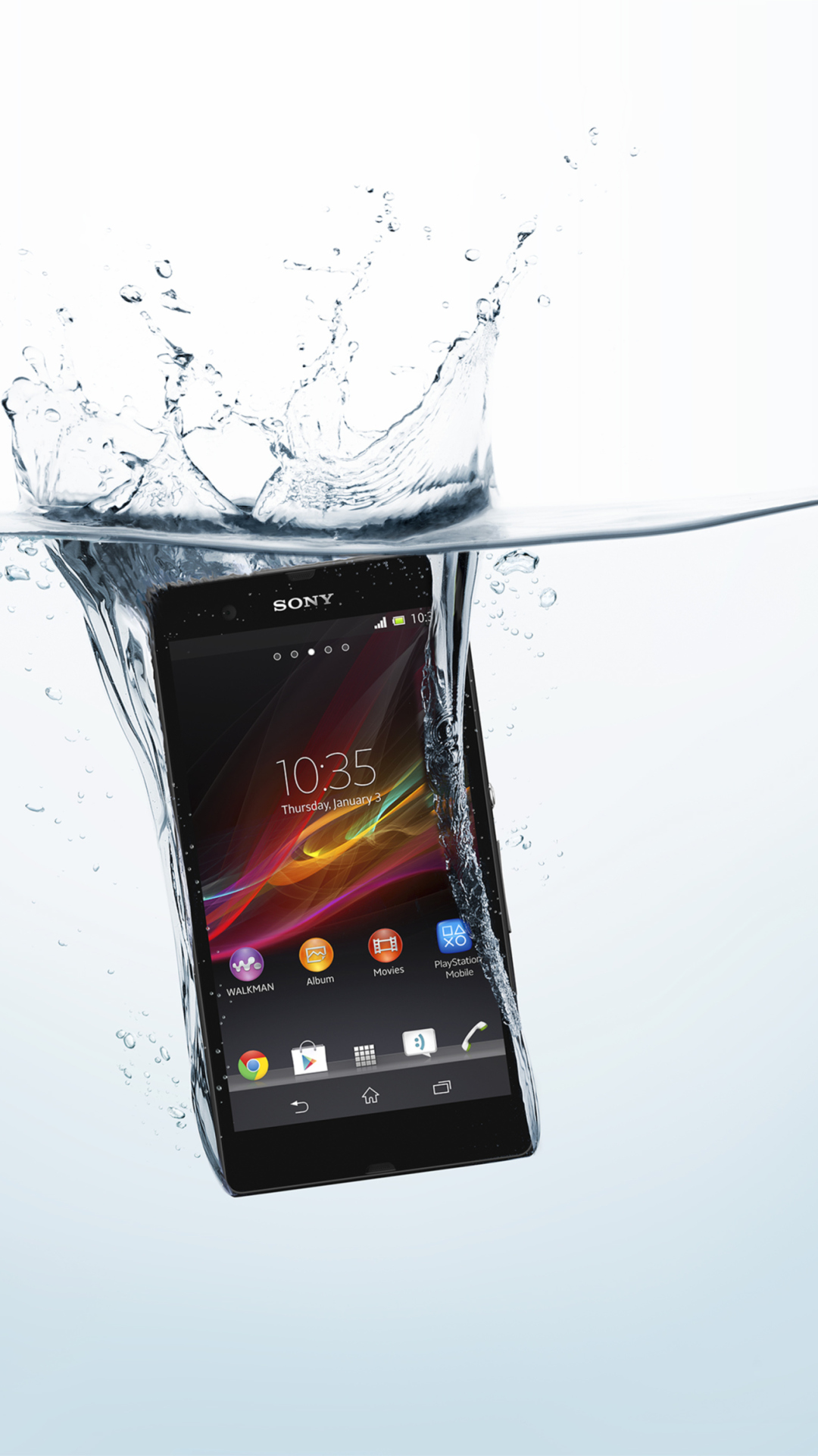 Sfondi Sony Xperia Z In Water Test 1080x1920