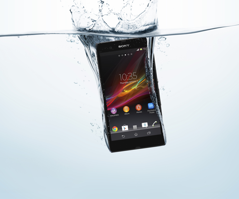 Обои Sony Xperia Z In Water Test 960x800