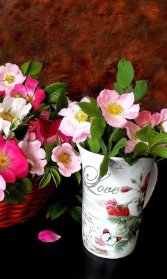 Fondo de pantalla Sweetheart flowers 240x400