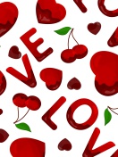 Das Love Cherries and Hearts Wallpaper 132x176