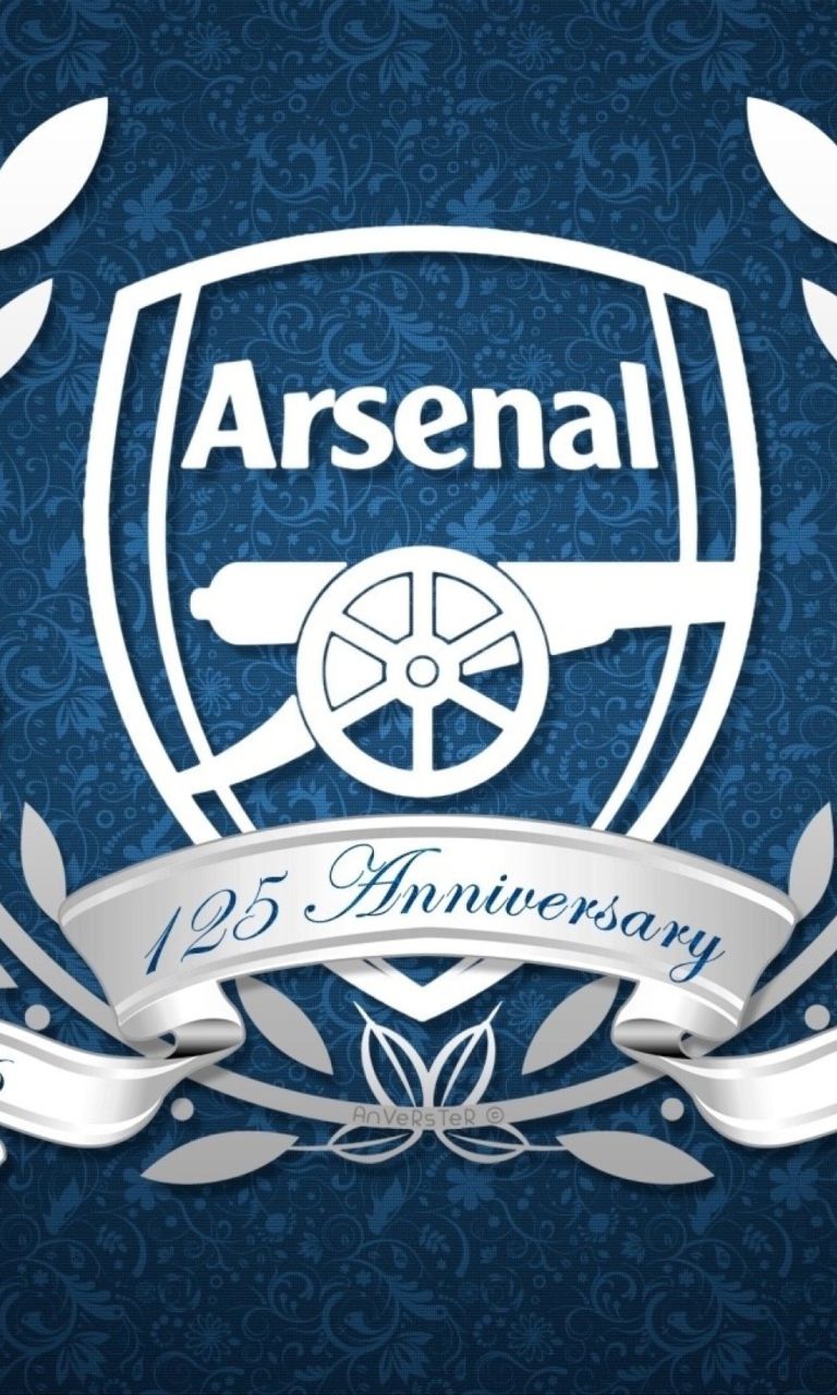Fondo de pantalla Arsenal Anniversary Logo 768x1280