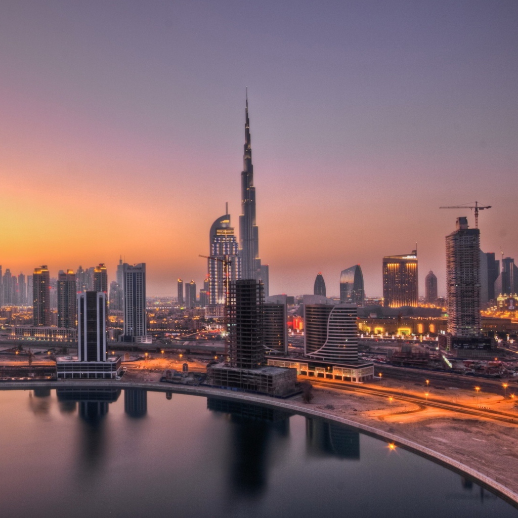Sfondi UAE Dubai Skyscrapers Sunset 1024x1024