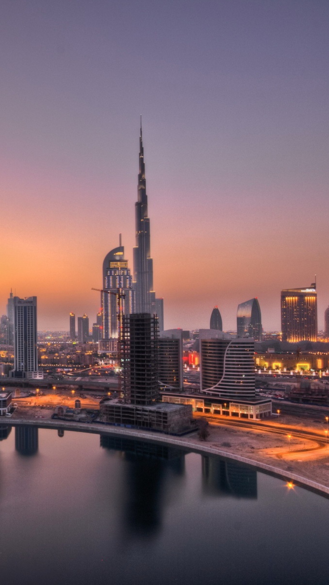 Das UAE Dubai Skyscrapers Sunset Wallpaper 1080x1920