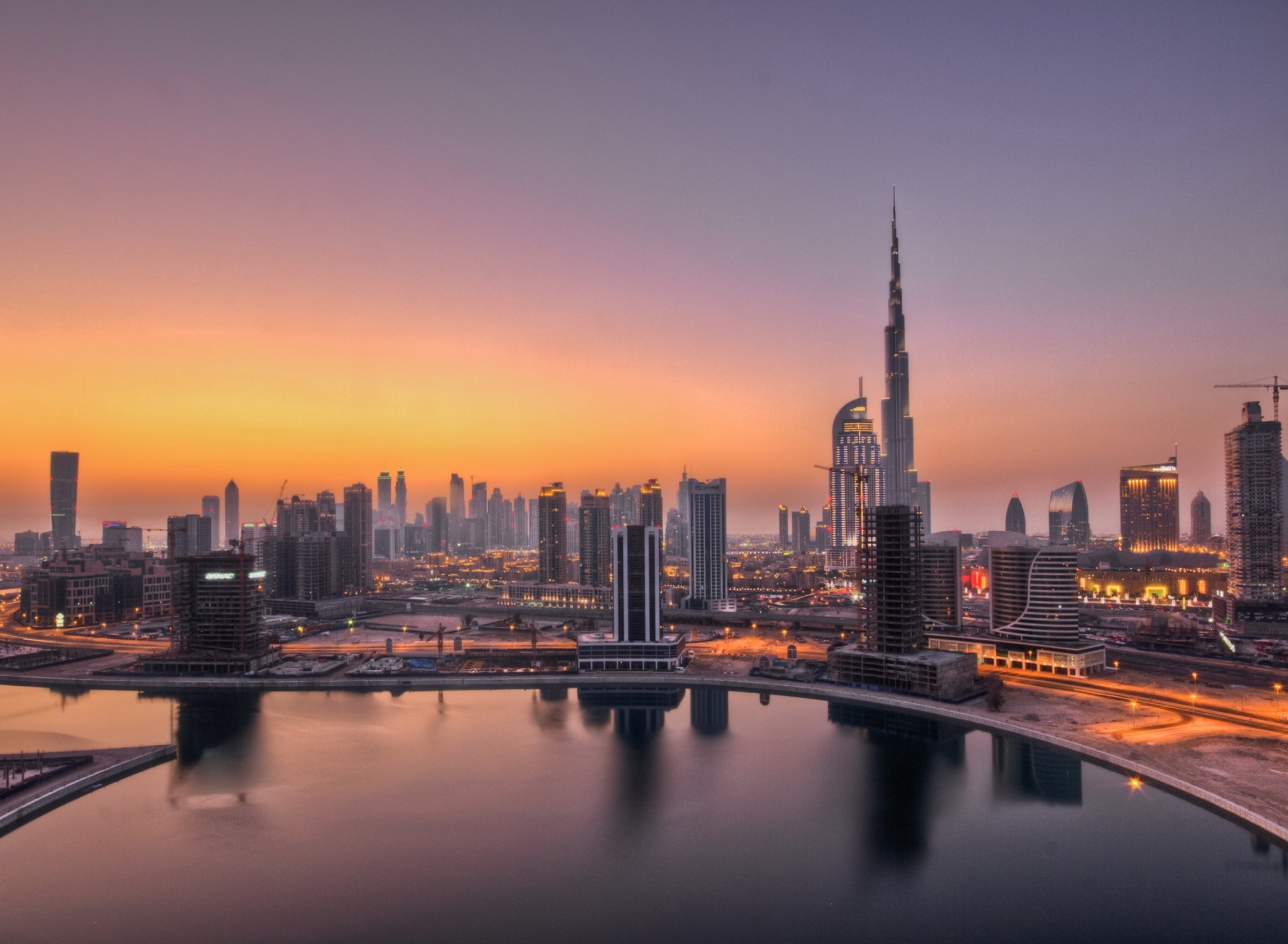 UAE Dubai Skyscrapers Sunset wallpaper 1920x1408