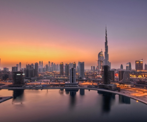 UAE Dubai Skyscrapers Sunset wallpaper 480x400